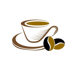 Vintage vector coffee logo and label. Coffee logo template. Caffeine logotype. Retro vintage insignia. Retro coffee badge. Vector illustration