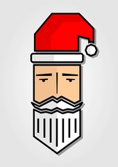 Santa Claus head icon isolated on white background. Vector illustration