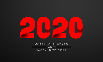 Happy New Year 2020 Text Design Pattern, Vector illustration.