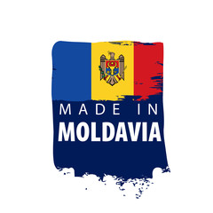 Moldova flag, vector illustration on a white background