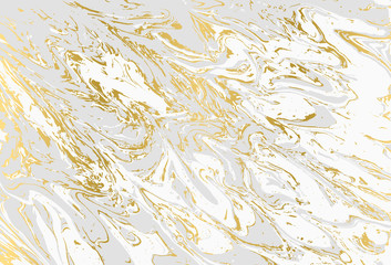 Gray and gold agate ripplle pattern. Pale beautiful marble background.