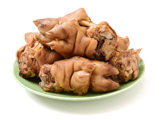 Sauce trotters on white background.