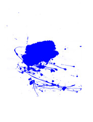 Blue ink splash isolated on white background