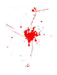 Abstract red paint splash isolated on white background