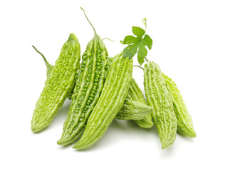 Bitter melon , Bitter gourd on white background