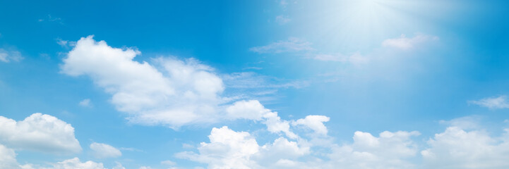 Beautiful blue sky cloudsfor background. Panorama of sky.