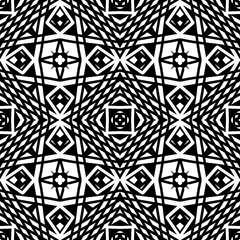 Stylish seamless pattern with sleek black and white crisscrossing line, This highly detailed  patterns in perfect for fabric design, print, packaging, gift wrapping paper.