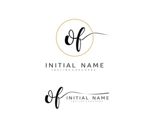 O F OF Initial handwriting logo vector. Hand lettering for designs.