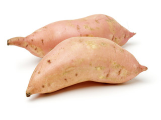 Sweet potatoes on the white background