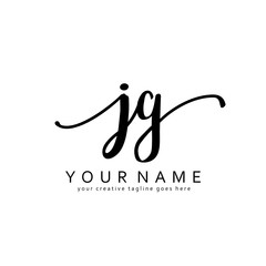 Handwriting J G JG initial logo template vector