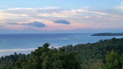 High vantage ocean view sunset