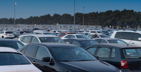 Cityscape with car Parking and lots of cars