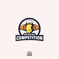 drinking competition logo design illustration