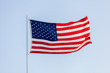 4th of July - Independence day. American flag blown in the wind USA flag