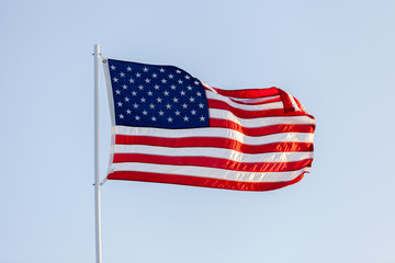 4th of July - Independence day. American flag blown in the wind USA flag