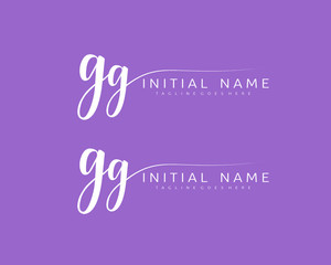 G GG Initial handwriting logo vector. Hand lettering for designs.