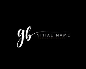 G B GB Initial handwriting logo vector. Hand lettering for designs.