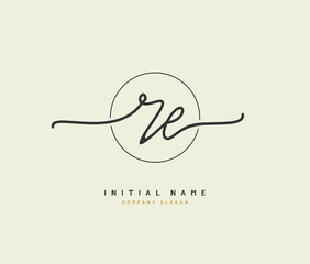 R E RE Beauty vector initial logo, handwriting logo of initial signature, wedding, fashion, jewerly, boutique, floral and botanical with creative template for any company or business.