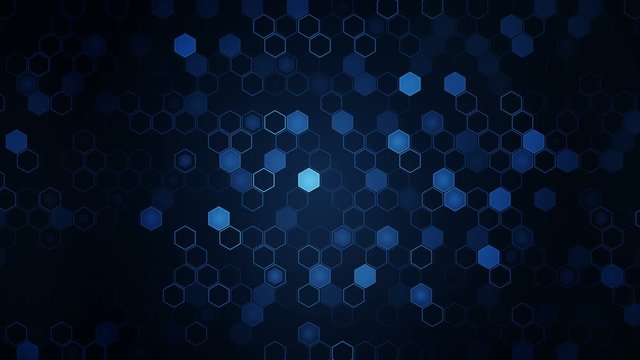 Hexagon geometric loop animation. Futuristic background. Honeycomb. Hexagonal digital element. Technology polygonal design.