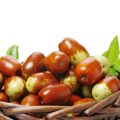 jujube or chinese date on white background