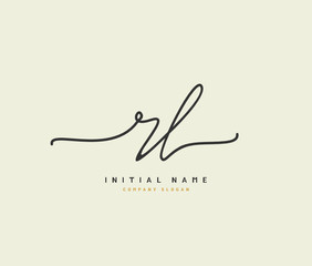 R L RL Beauty vector initial logo, handwriting logo of initial signature, wedding, fashion, jewerly, boutique, floral and botanical with creative template for any company or business.