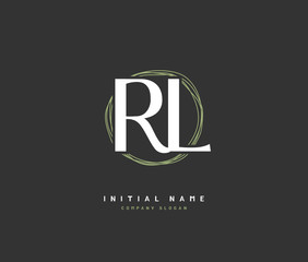 R L RL Beauty vector initial logo, handwriting logo of initial signature, wedding, fashion, jewerly, boutique, floral and botanical with creative template for any company or business.