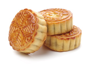 Mid-Autumn Festival moon cake on white background