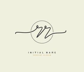 R RR Beauty vector initial logo, handwriting logo of initial signature, wedding, fashion, jewerly, boutique, floral and botanical with creative template for any company or business.