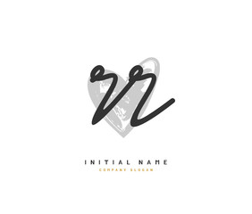 R RR Beauty vector initial logo, handwriting logo of initial signature, wedding, fashion, jewerly, boutique, floral and botanical with creative template for any company or business.