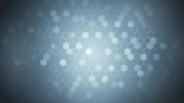 Hexagon geometric loop animation. Futuristic background. Honeycomb. Hexagonal digital element. Technology polygonal design.
