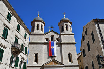 St. Nicholas Cathedral in Old Town in Kotor, Montenegro