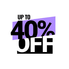 Discount with the price is 40. Vector illustration