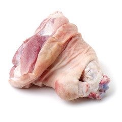 raw pork (leg) isolated on white background