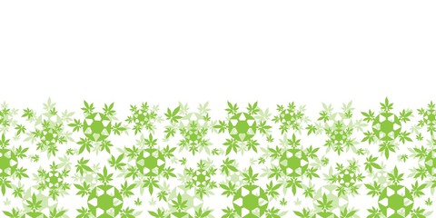 Cannabis leaf border seamless vector pattern background