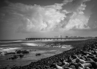 Bandra worli sea link bridge seen from Worli,Mumbai Maharashtra,India