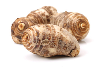 Taro on white background