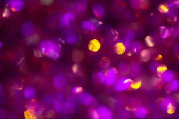 Elegant Purple and yellow light bokeh background for greeting and decorating Christmas and holiday...