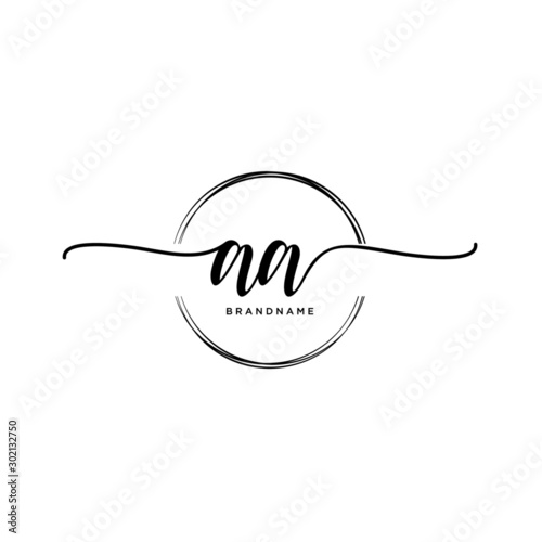 Initial Handwriting Logo With Circle Template Vector Wall Mural Wallpaper Murals Catharsis