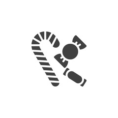 Christmas candy vector icon. filled flat sign for mobile concept and web design. Candy cane glyph icon. Symbol, logo illustration. Vector graphics