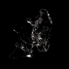 Splash fluid. 3d illustration, 3d rendering.
