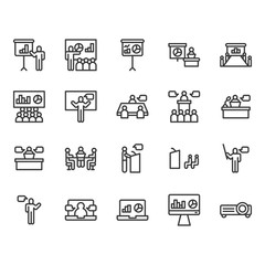 Presentation and meeting related icon and symbol set