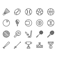 Sport ball equipment icon and symbol set