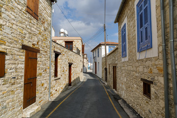 Fototapeta na wymiar Traditional houses in Skarinou village, Cyprus