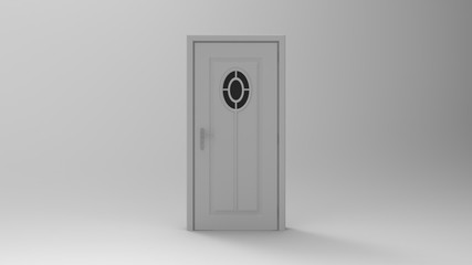 3d rendering of a door isolated in studio background