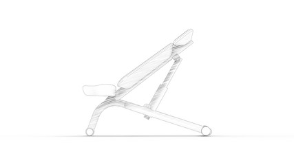 3d rendering of a excersise bench isolated in light studio background