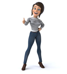 Obraz premium Fun 3D cartoon casual character woman