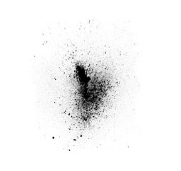 Abstract black watercolor brush. Black splash isolated on white