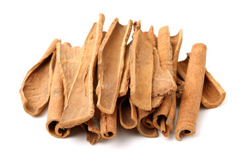 Cinnamon on a white background