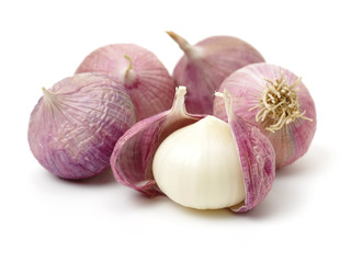fresh garlic isolated on white background 