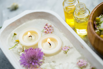 Spa still life with candles